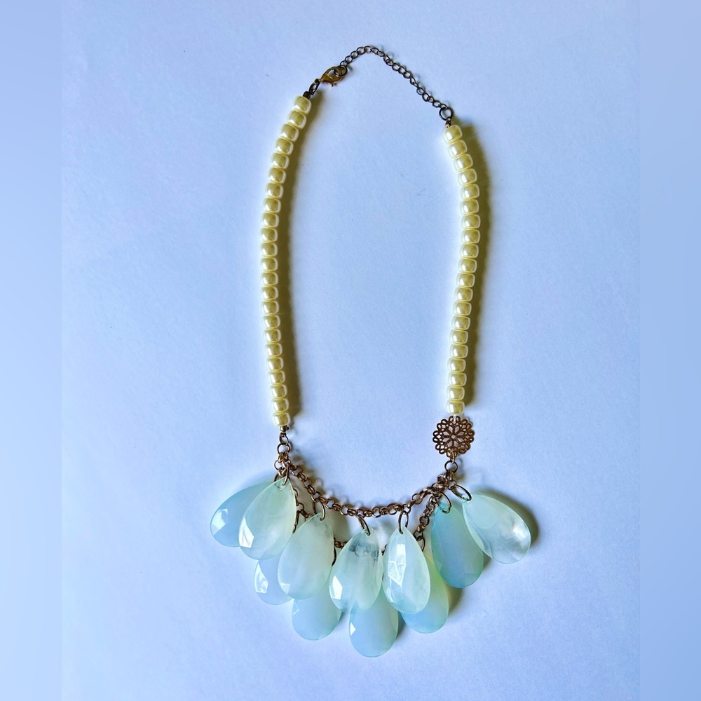 Pearl and Opalescent Statement Necklace